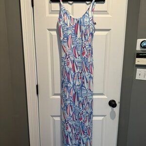 Lily Pulitzer White and blue maxi dress with a nautical vibe #nauticalvibes